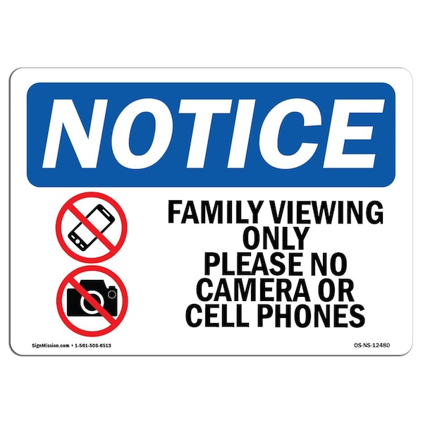 Sign, 3.5" H, Family Viewing Only Please No Sign, Landscape, NS-D-35-L-12480-10PK